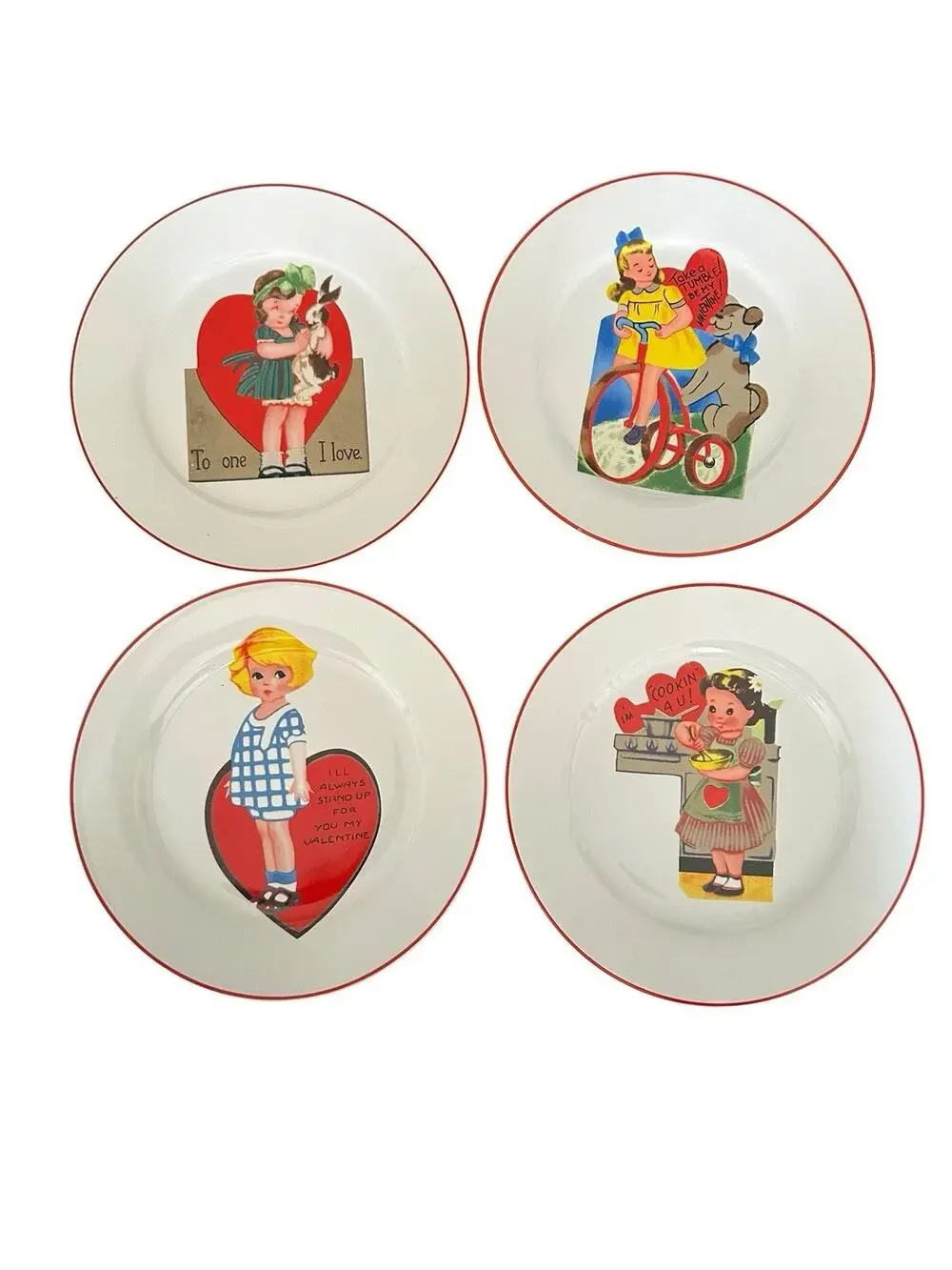 Rosanna Studio Retro Kitschy Valentine Dessert Plates 8
